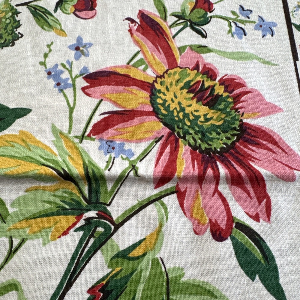 April Cornell Cloth Napkin Set 4 Friendship Dahlia New Ivory Cream Floral Fabric